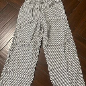 Old Navy Gray and White Striped Pants